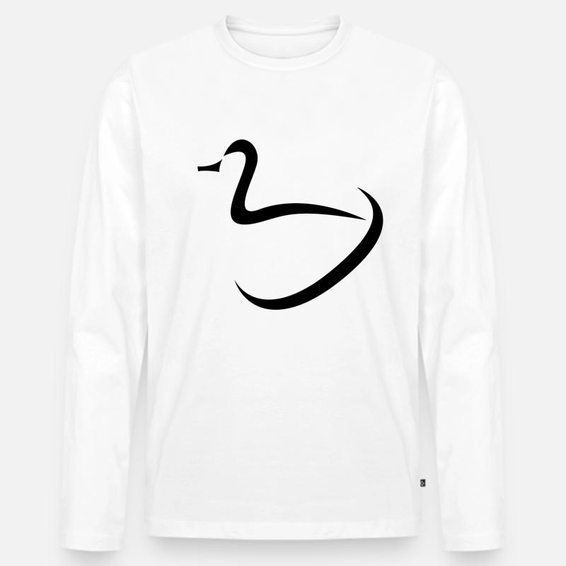 Enten Design - Männer Premium Bio Langarmshirt - Weiß