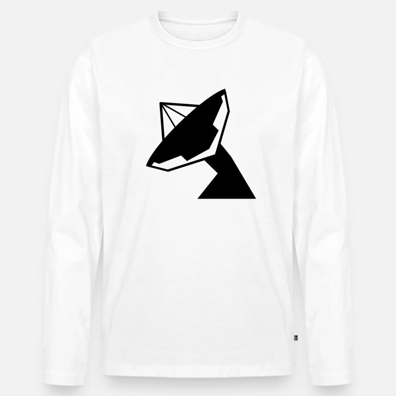 Satelliten - Männer Premium Bio Langarmshirt - Weiß