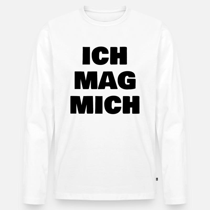 ich mag mich - Männer Premium Bio Langarmshirt - Weiß