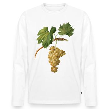 Weintraube - Männer Premium Bio Langarmshirt - Weiß - Vorne - Nico (187cm)