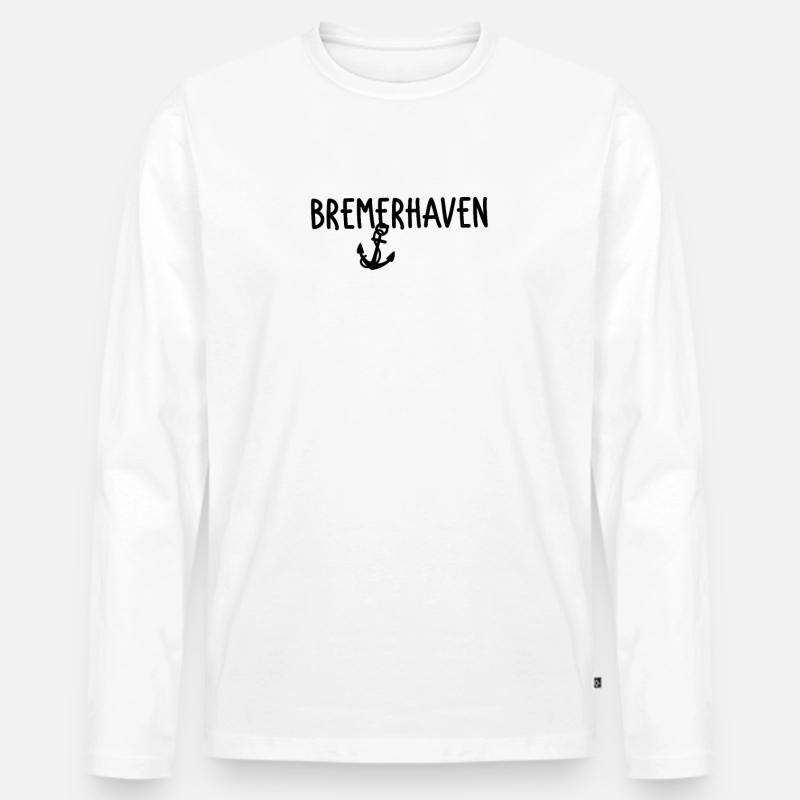 Bremerhaven - Männer Premium Bio Langarmshirt - Weiß