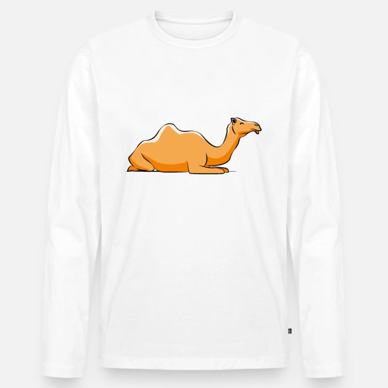 Kamel Kamele Tierliebe Liebhaber Geschenk - Männer Premium Bio Langarmshirt - Weiß