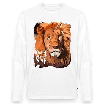 Lion (Josué 1:9) - T-shirt manches longues Premium bio Homme - blanc - Devant - Nico (187cm)