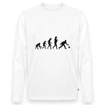 Kegel Evolution Bowling Entwicklung - Männer Premium Bio Langarmshirt - Weiß - Vorne - Nico (187cm)