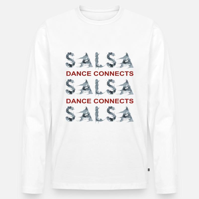 SALSA DESIGN ABSTRAKT - Männer Premium Bio Langarmshirt - Weiß
