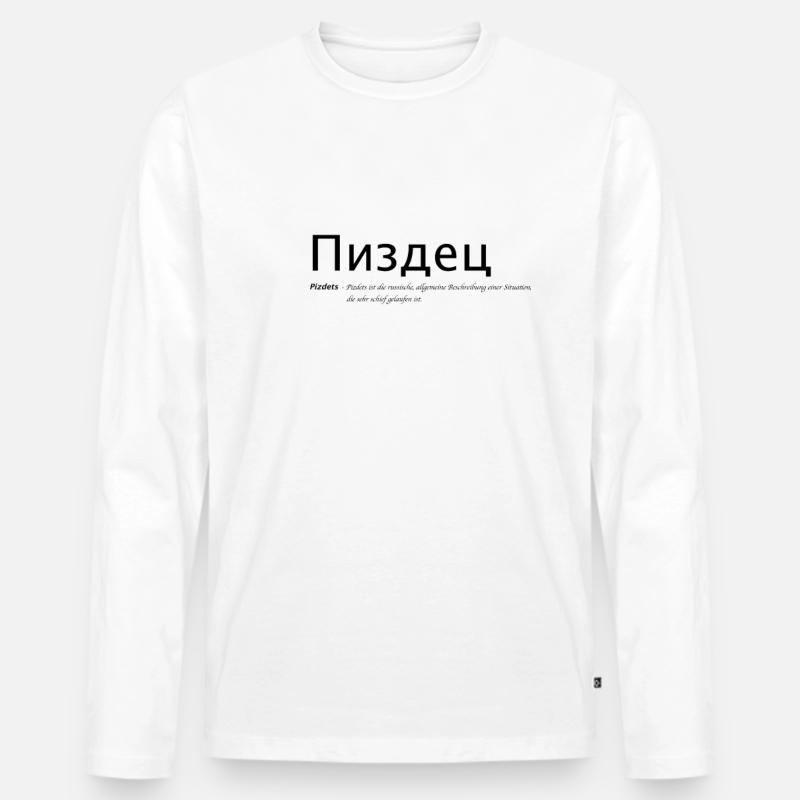 Pizdets russisch - Männer Premium Bio Langarmshirt - Weiß