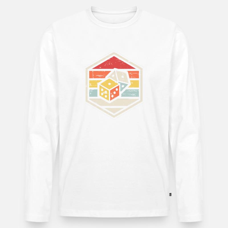 Retro Abzeichen Würfel - Männer Premium Bio Langarmshirt - undefined