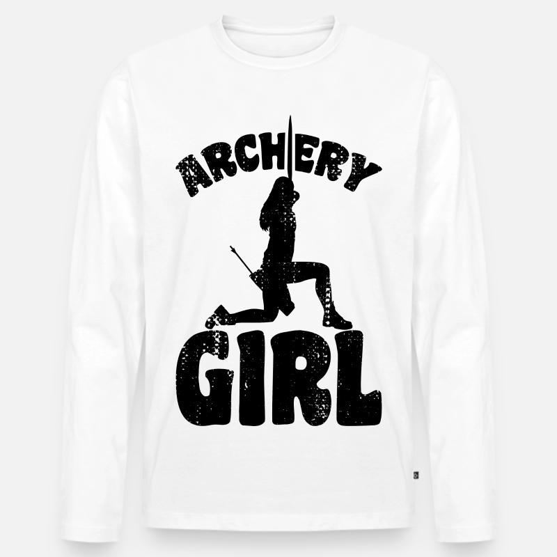 Bogenschießen Mädchen - Männer Premium Bio Langarmshirt - Weiß