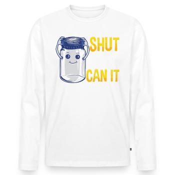 CANNING Shut your lid and can it - Men's Premium Organic Long Sleeve Shirt - white - Front - Nico (187cm)