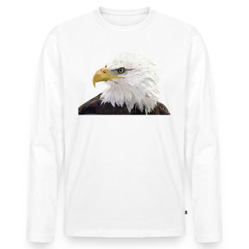 Bald eagle - Men's Premium Organic Long Sleeve Shirt - white - Front - Nico (187cm)