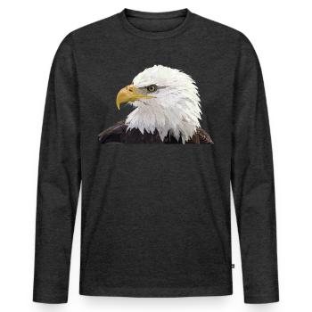 Bald eagle - Men's Premium Organic Long Sleeve Shirt - heather anthracite - Front - Nico (187cm)