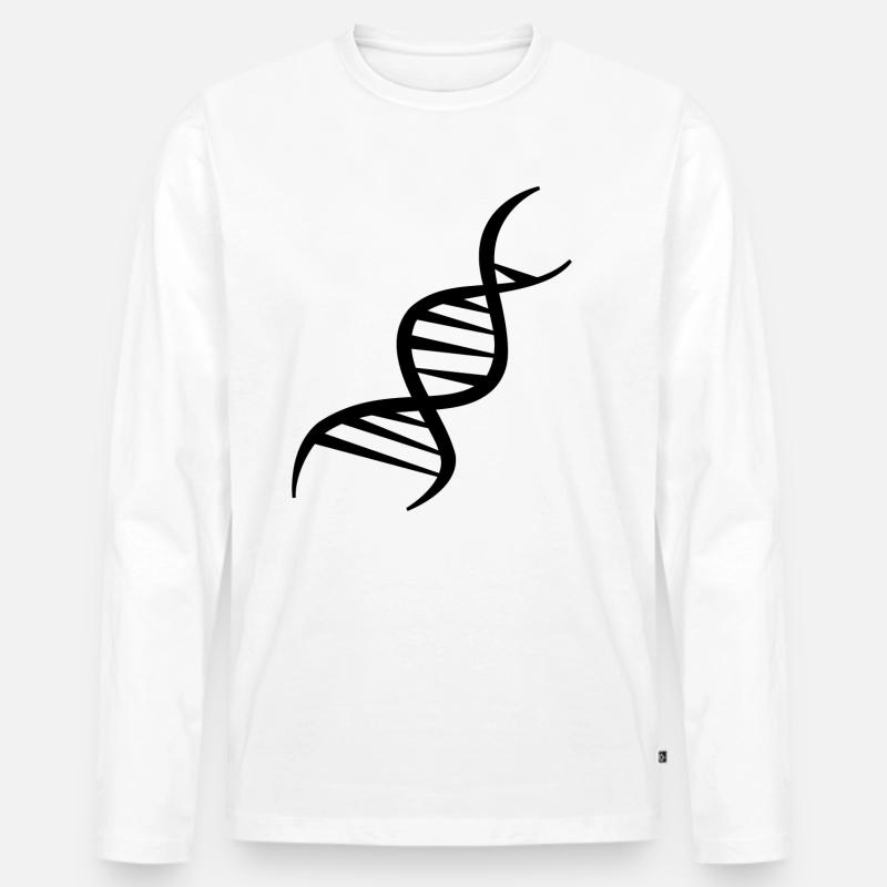 DNA Strang Design - Männer Premium Bio Langarmshirt - Weiß