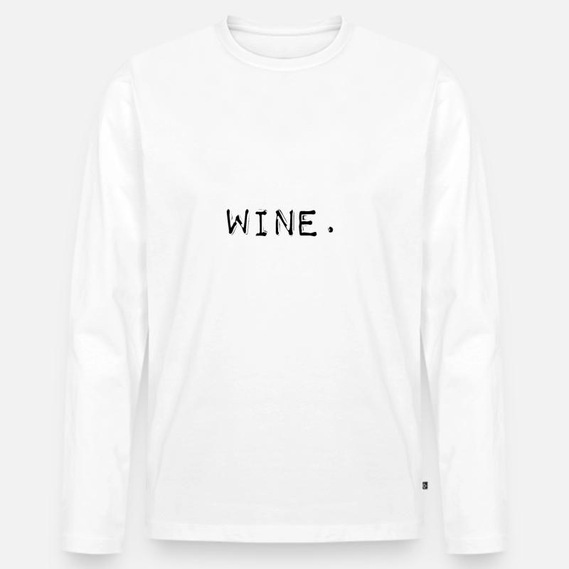 Wein-Word-Label-Maker-Stil - Männer Premium Bio Langarmshirt - Weiß