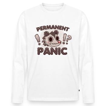 Opossum panique permanent - T-shirt manches longues Premium bio Homme - blanc - Devant - Nico (187cm)