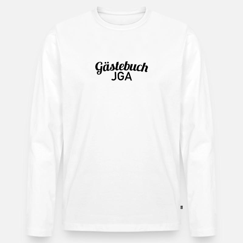 Gästebuch JGA - Männer Premium Bio Langarmshirt - Weiß