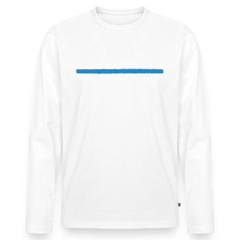 Dart est drôle, le double est de l'argent - T-shirt manches longues Premium bio Homme - blanc - Devant - Nico (187cm)
