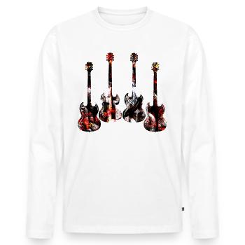 Cool Guitars - Men's Premium Organic Long Sleeve Shirt - white - Front - Nico (187cm)