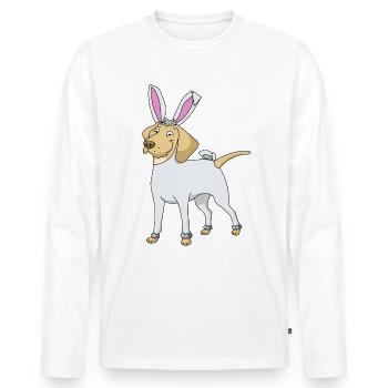 Labrador Golden Retriever als Osterhase Ostern - Männer Premium Bio Langarmshirt - Weiß - Vorne - Nico (187cm)