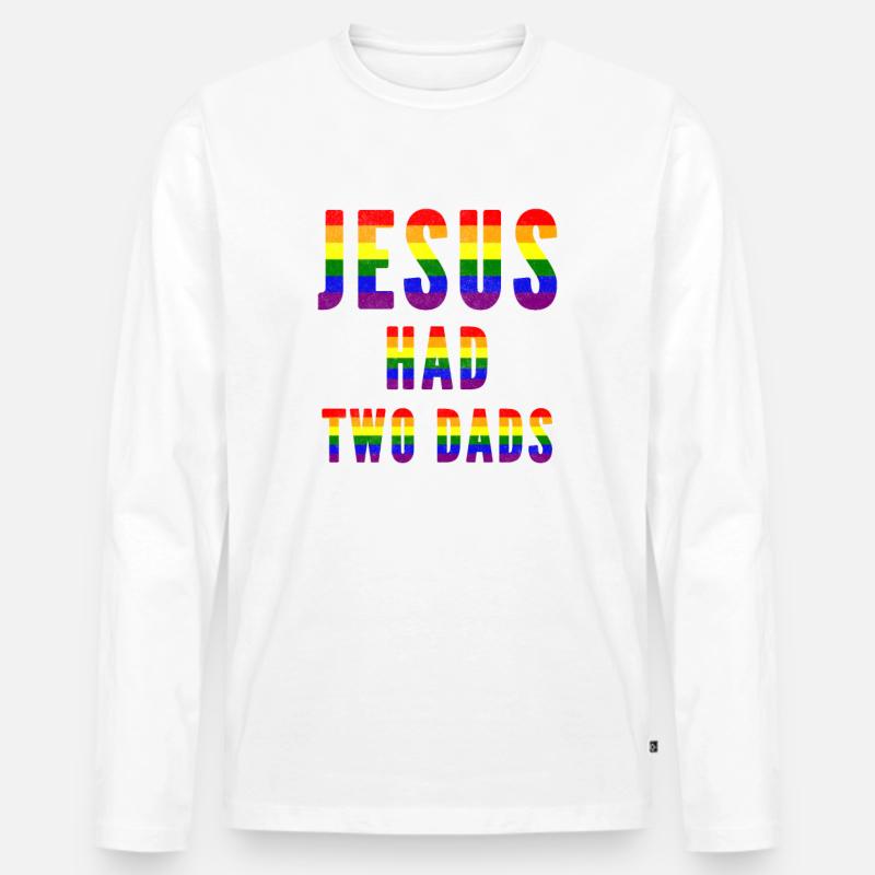 Jesus hatte zwei Väter - Männer Premium Bio Langarmshirt - Weiß
