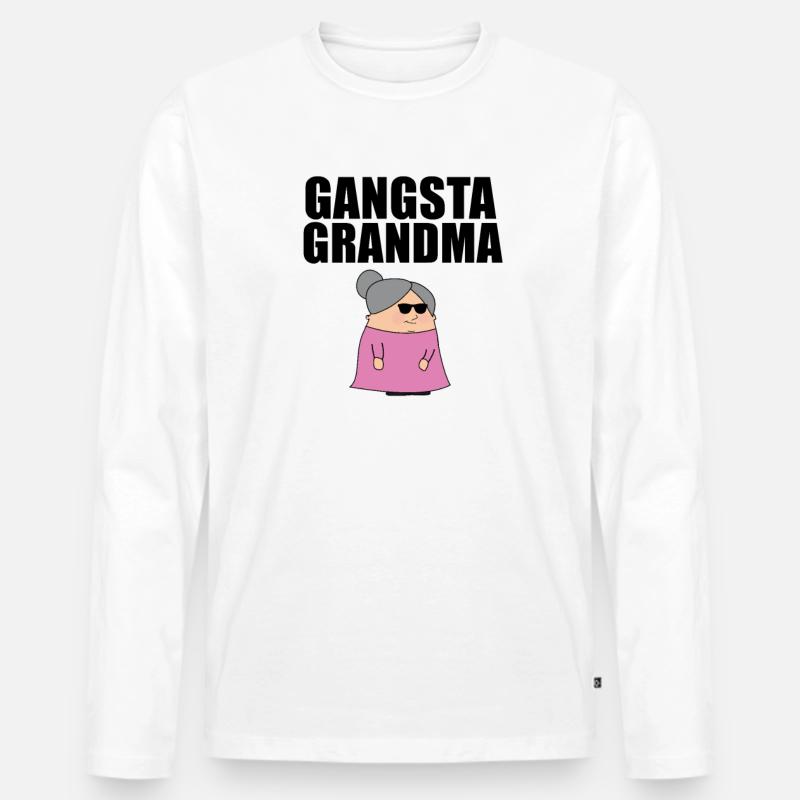 Coolste Großmutter Oma Gangster Geschenk - Männer Premium Bio Langarmshirt - Weiß