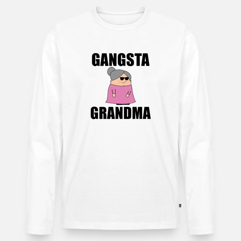 Gangster Oma Geschenk - Männer Premium Bio Langarmshirt - Weiß
