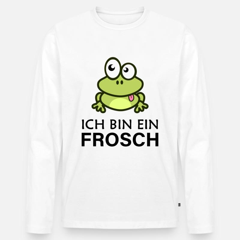 Ich bin ein Frosch - Männer Premium Bio Langarmshirt - Weiß