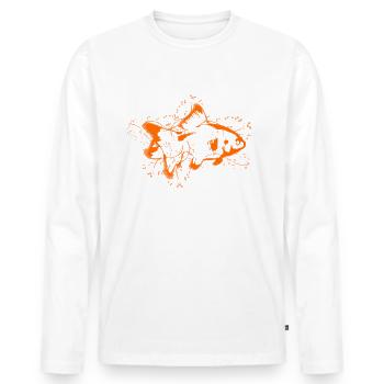 goldfish - Men's Premium Organic Long Sleeve Shirt - white - Front - Nico (187cm)