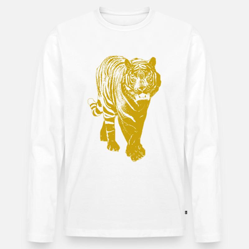Gold Tiger - Männer Premium Bio Langarmshirt - undefined