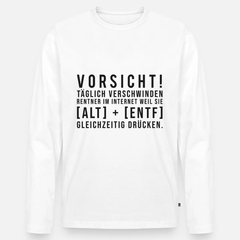 Rentner verschwinden im Internet - Männer Premium Bio Langarmshirt - Weiß