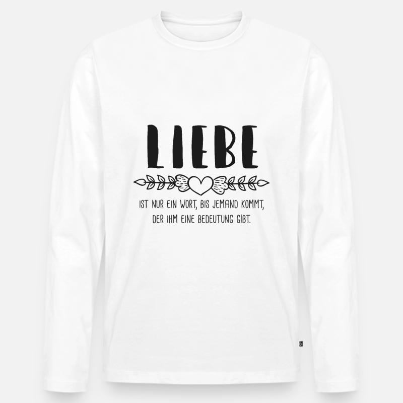Liebe - Spruch - Bedeutung - Paar - Männer Premium Bio Langarmshirt - Weiß