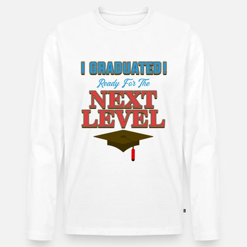 Graduation Next Level - Männer Premium Bio Langarmshirt - Weiß