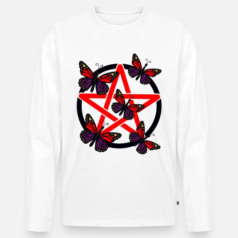 Pentagramma Voodoo Streghe - Maglia a manica lunga ecologica premium da uomo - bianco