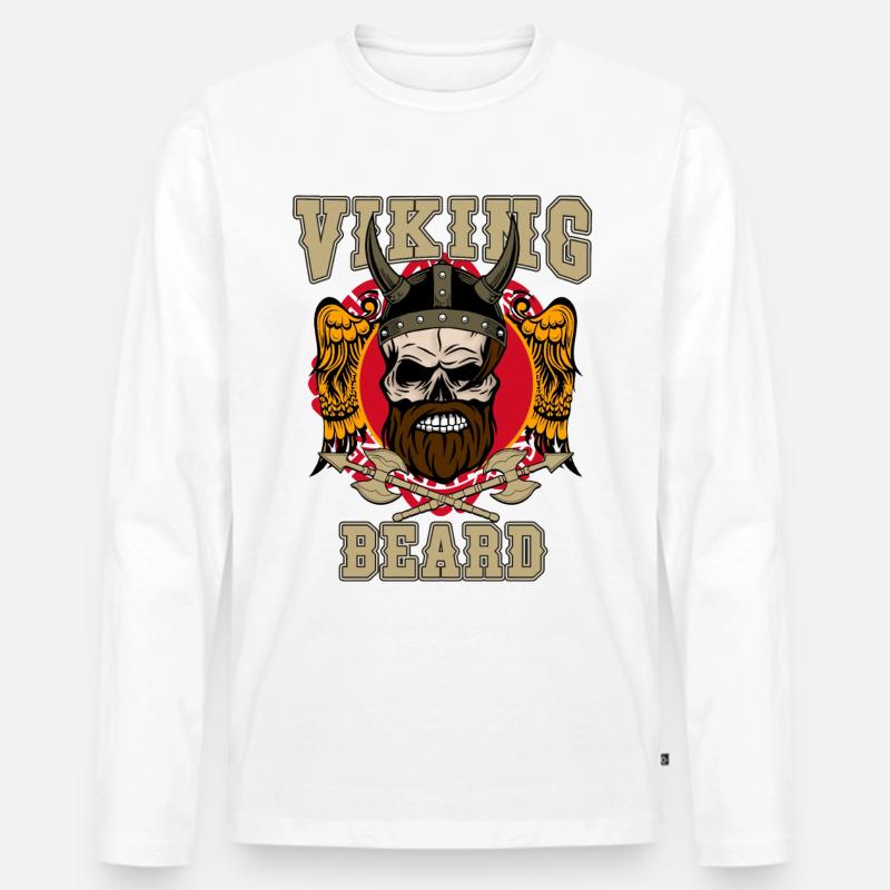 VIKINGS - Männer Premium Bio Langarmshirt - Weiß