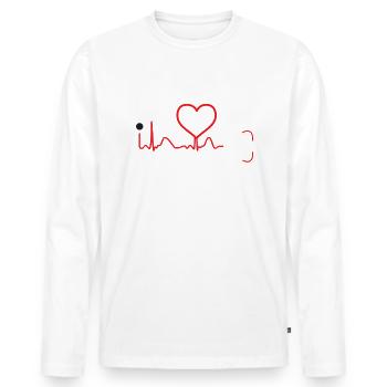 médecin - T-shirt manches longues Premium bio Homme - blanc - Devant - Nico (187cm)