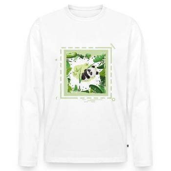 24 jungle panda - Männer Premium Bio Langarmshirt - Weiß - Vorne - Nico (187cm)