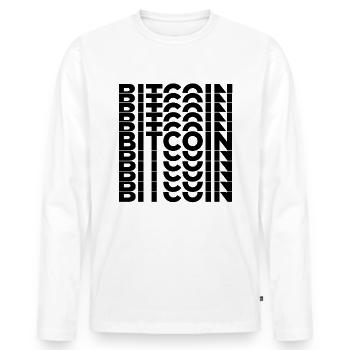 BITCOIN - Men's Premium Organic Long Sleeve Shirt - white - Front - Nico (187cm)