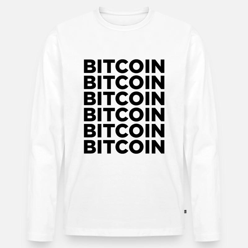 BITCOIN - Männer Premium Bio Langarmshirt - Weiß