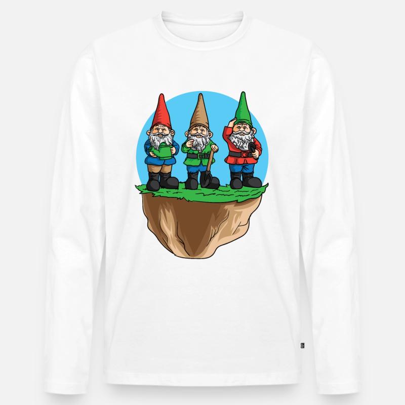 Gartenzwerge Zwerg Garten Gärtner Gartenarbeit - Männer Premium Bio Langarmshirt - Weiß