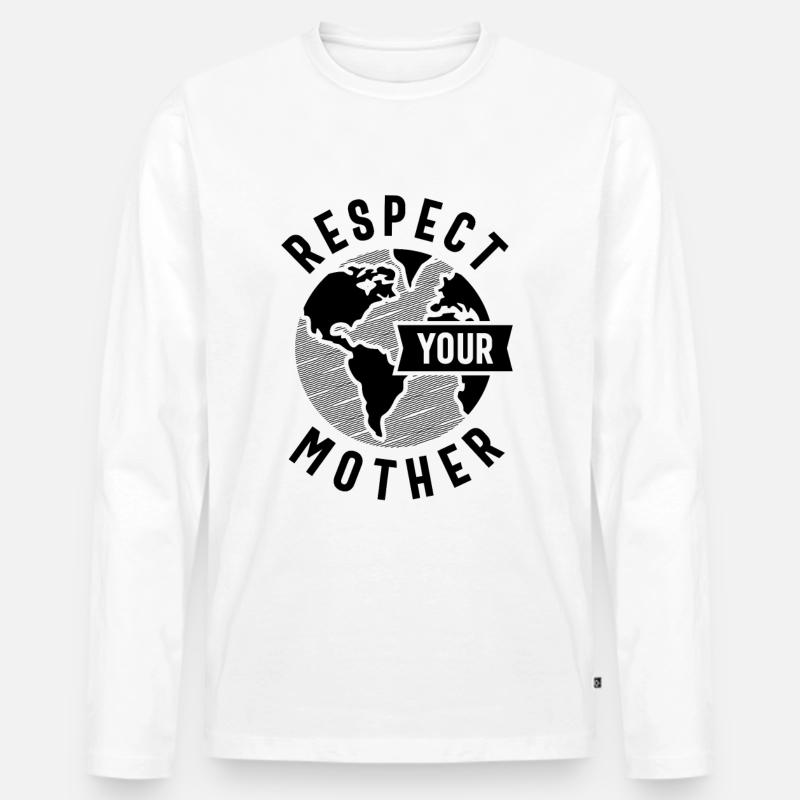 07 Respekt Muttershirt - Männer Premium Bio Langarmshirt - Weiß