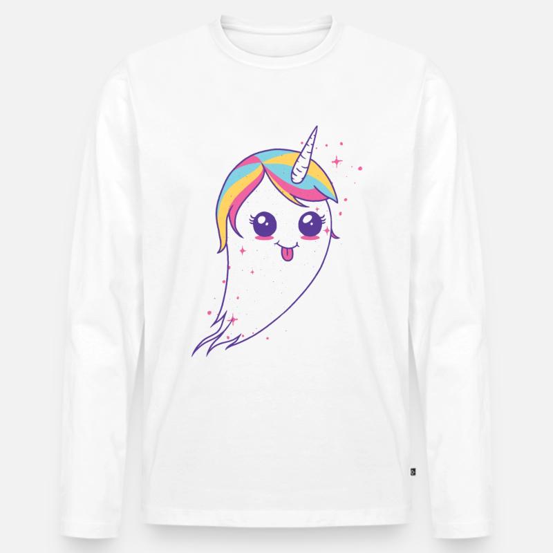 Bunter Einhorn Geist - Männer Premium Bio Langarmshirt - undefined