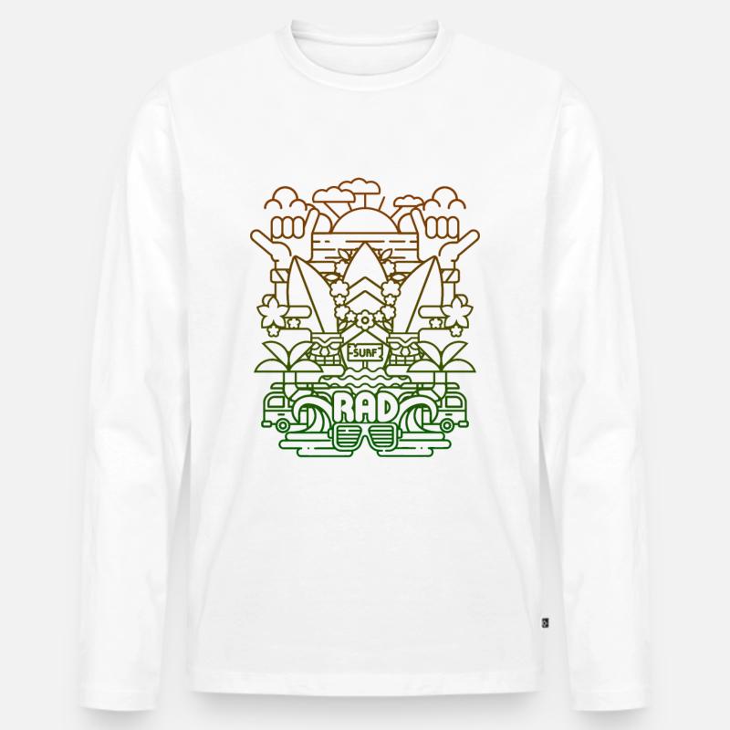 Surf einfach - Männer Premium Bio Langarmshirt - Weiß