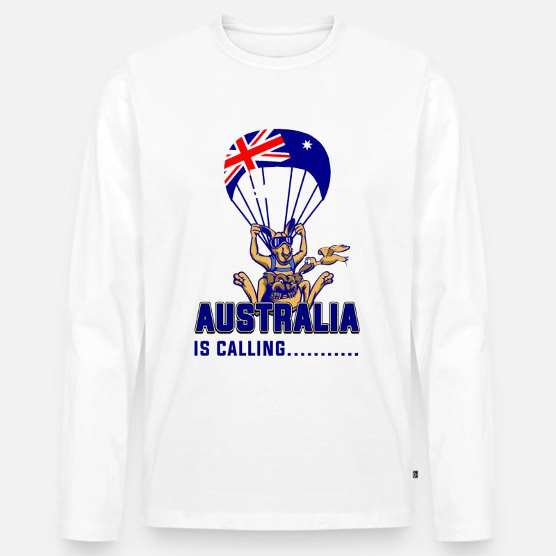 Australia is calling - Männer Premium Bio Langarmshirt - Weiß