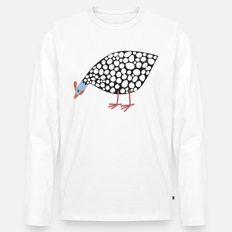 Perlhuhn - Männer Premium Bio Langarmshirt - Weiß