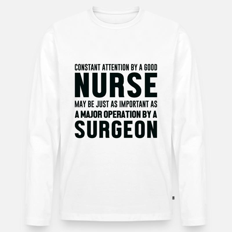 Krankenpflegerin - Männer Premium Bio Langarmshirt - Weiß