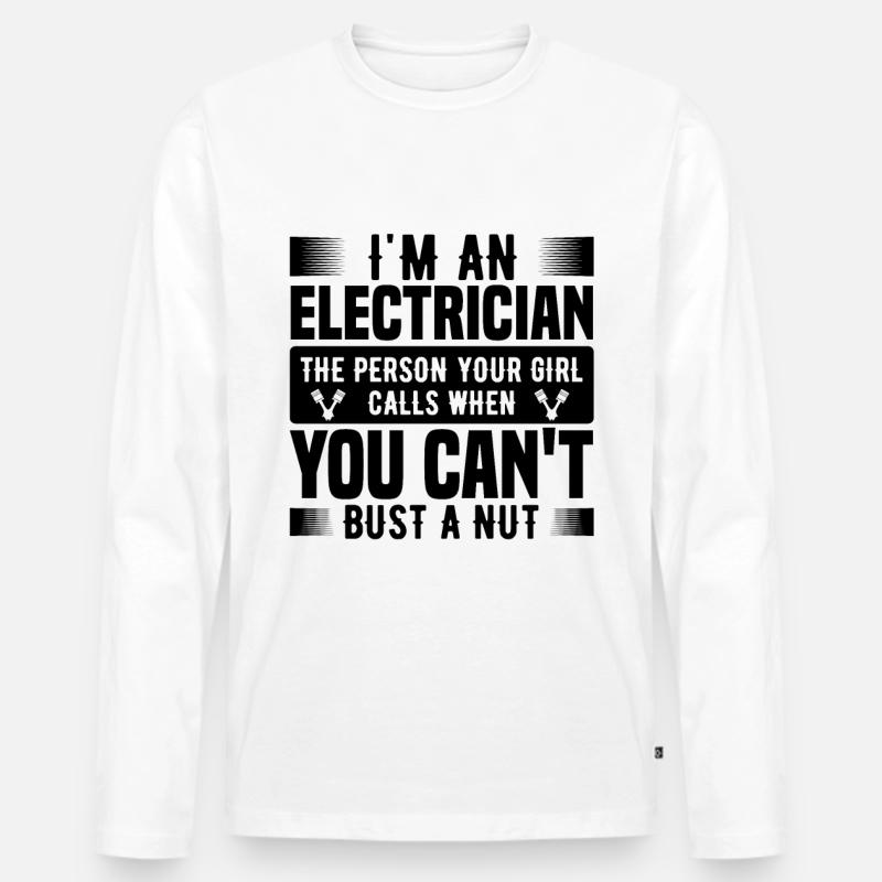 Elektriker Geschenk - Männer Premium Bio Langarmshirt - Weiß