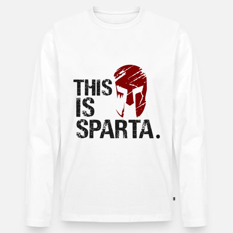 This Is Sparta - Männer Premium Bio Langarmshirt - Weiß