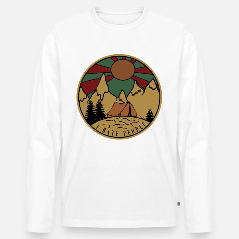 I hate people - Männer Premium Bio Langarmshirt - Weiß