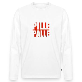 Pillepalle alles pille-palle witzig Party Geschenk - Männer Premium Bio Langarmshirt - Weiß - Vorne - Nico (187cm)