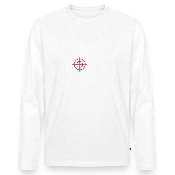 Focus Fadenkreuz Konzentration auf's Wichtige - Männer Premium Bio Langarmshirt - Weiß - Vorne - Nico (187cm)
