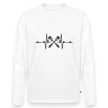 Heartbeat Chef Chef Chef Chef Chef Gift - Men's Premium Organic Long Sleeve Shirt - white - Front - Nico (187cm)